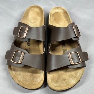 Cushionaire Lane Cork Footbed Slide Sandal Womens sz 10 Suede Footbed Birkie